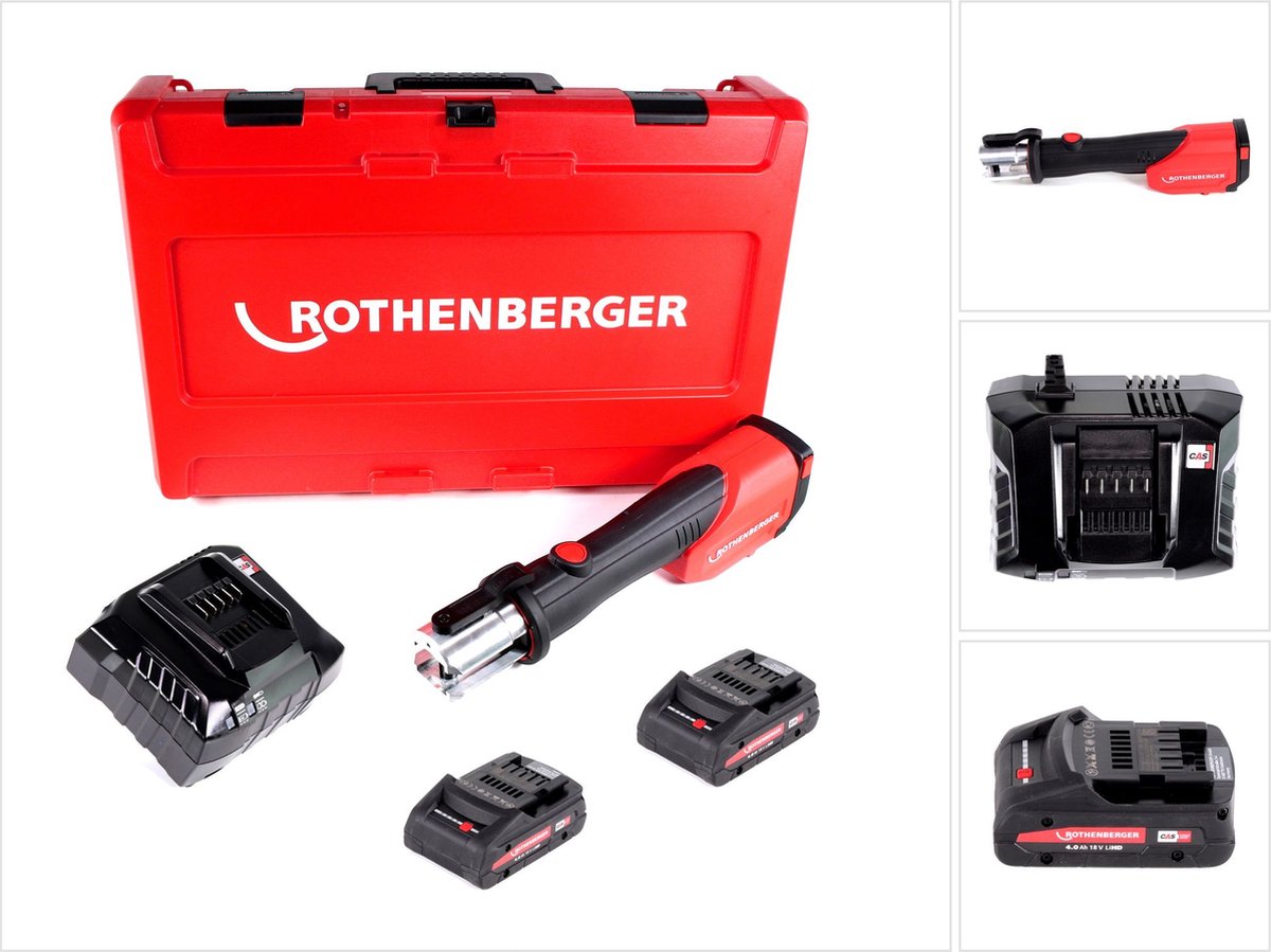 Rothenberger ROMAX 4000 CAS accu-persmachine 18 V 34 kN + 2x accu 4,0 Ah + oplader + koffer