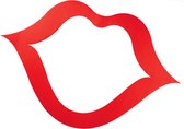 Givi Italia Foto Frame huwelijk/bruiloft Kiss - rood - 80x55 cm - papier - glitter - liefde photobooth props - kussende lippen