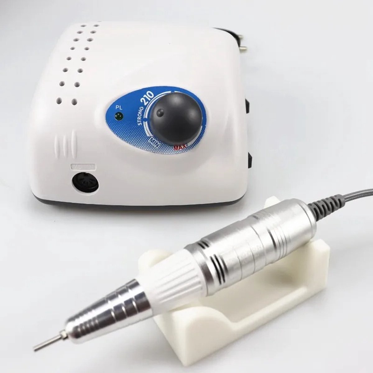 Strong 210 ShopEighty8 -Nagelfrees Nagelvijl Electrisch Electrische Nagelfrees Met Bitjes Manicure Set Electrisch 45000RPM Zilver