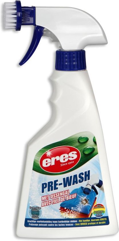 Eres - Savon Bile de Bœuf - Pré-lavage - Bile de Bœuf - Détachant pour vêtements - Pré-traitement puissant contre les taches tenaces - avec brosse pratique et résistante - 500ml