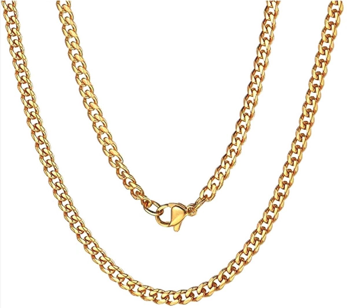 Jumada's - Gouden Cuban Link Ketting voor Heren - Dikke 5mm Schakels - Perfect Valentijn Cadeau voor Mannen - Schakelketting - Valentijnsdag Mannen Cadeaus