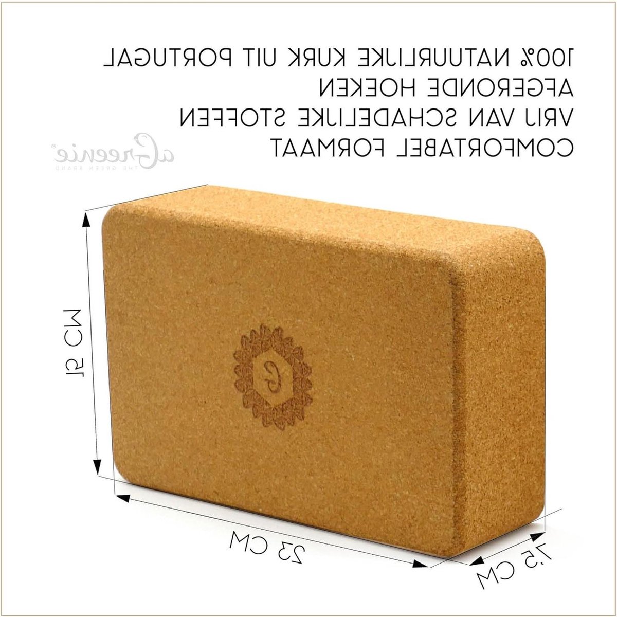 Yogablok van kurk - 100% natuurproduct - 1- of 2-delige set voor fitness en pilates met rugzak yoga block wood