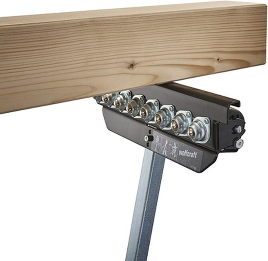 wolfcraft - Opvouwbare Zaagbok - Schraag - Onderstel afkortzaag - 50 kg 63-100 cm - Universele Rolbok - 6102300 - 10 JAAR GARANTIE van Wolf. — afbeelding 4
