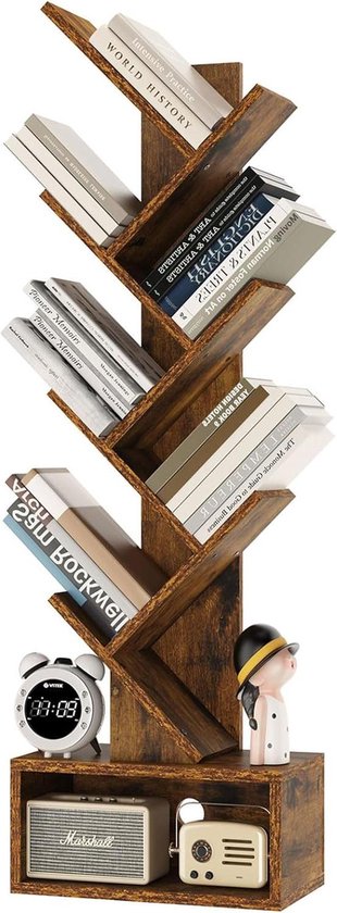 BRAVECOW Roterende Boekenplank 360 Display Vloerstaande Houten Boekenkast Hoek Opbergrek voor Volwassenen Kinderen Multifunctionele Boekenplank Organizer (2tier