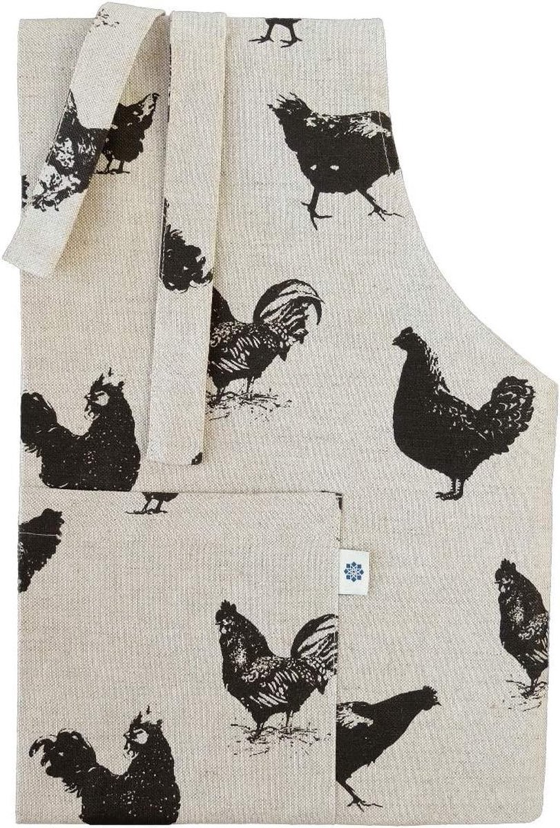 Vintage Keukenschort met Zak Dames Heren Vrouwen Mannen 55% Linnen 45% Katoen