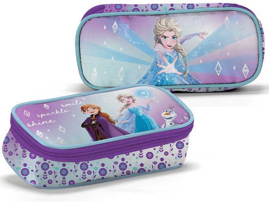 Trousse Frozen 2 (La Reine Des Neiges 2) - Longueur 22 Cm, Motif Enfant - Pour école, Fournitures, Rangement - 9