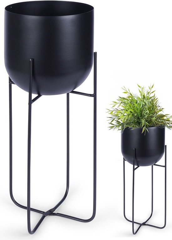 Metalen Plantenstandaard Zwart 125x125x145 kopen? Bloempotten & plantenbakken