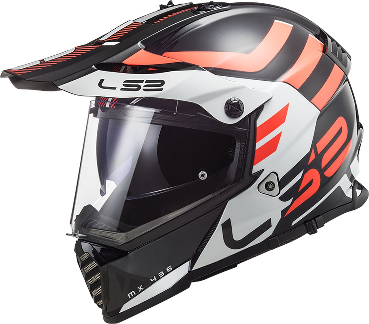 LS2 Mx436 Pioneer Evo Adventurer Black White XS - Maat XS - Helm
