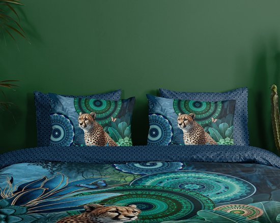 HIP dekbedovertrek mandalas & luipaard - 2 persoons 200x200/220 cm - Multi - 100% Katoen satijn van Merkloos — afbeelding 2