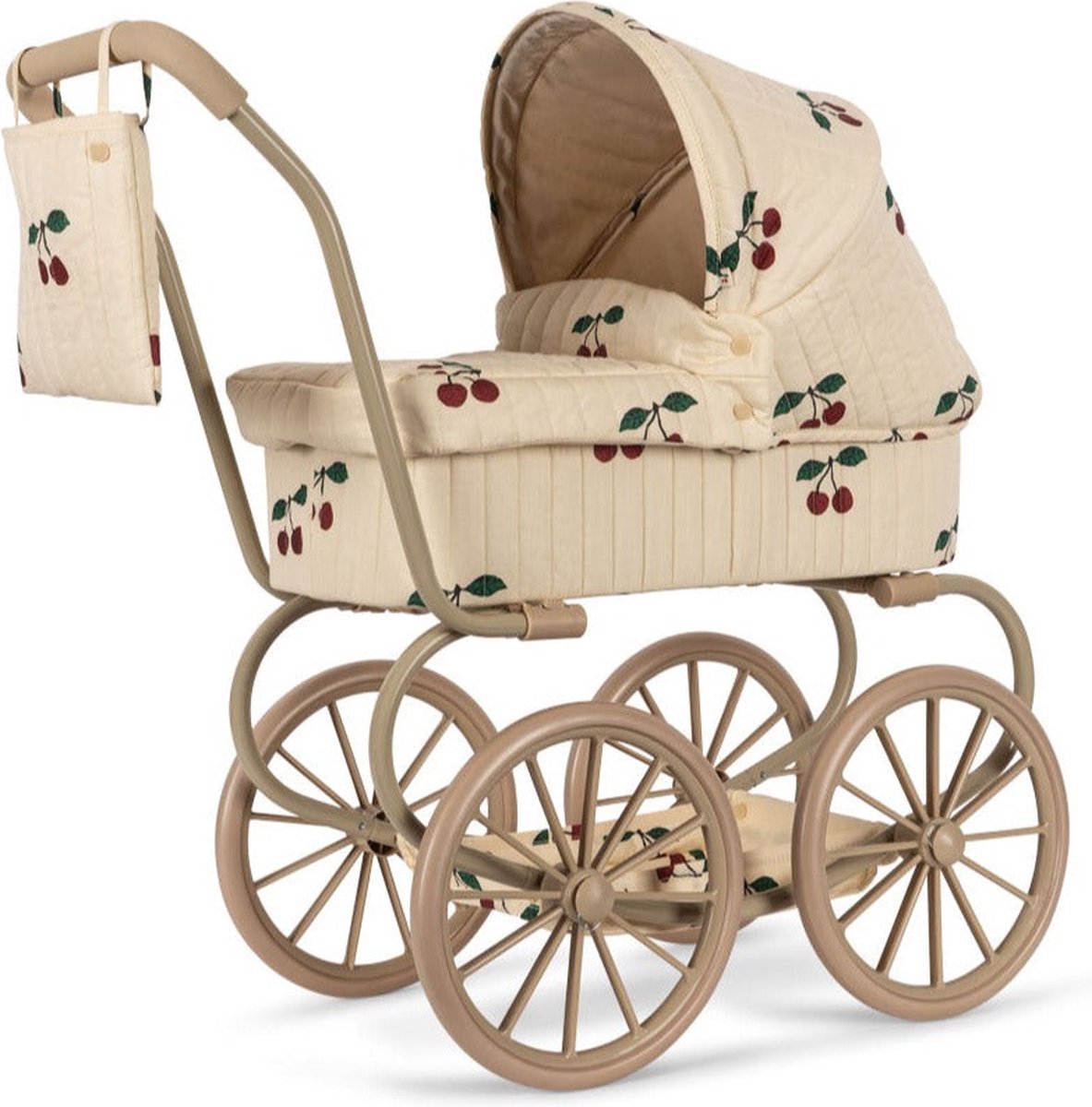 Konges Sløjd Minnie Poppenwagen Doll Pram Opvouwbaar Ma Grande Cerise Glitter