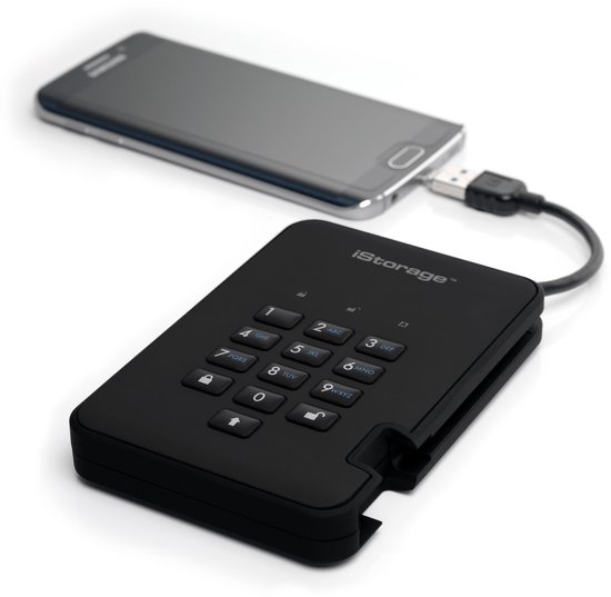 iStorage diskAshur 2 - externe harde schijf - 3000 GB - Cijfercode - Zwart van Merkloos — afbeelding 2