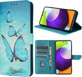 Solidenz hoesje - Geschikt voor Samsung Galaxy A52s / A52 - Bookcase - Vlinders
