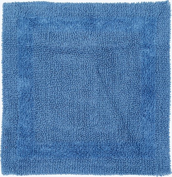 Homescapes Tapis de douche en coton, 50 x 50 cm – Bleu cobalt
