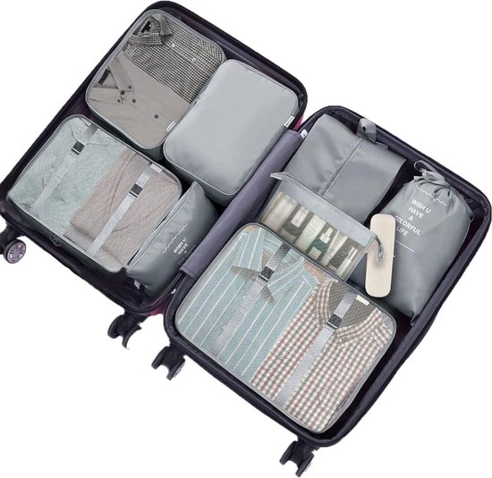 Packing Cubes, kledingtassen, koffer-organizer voor vakantie en reizen, set pakkubussen (Hemelsblauw Packing Cubes, kledingtassen, koffer-organizer voor vakantie en reizen, set pakkubussen (Hemelsblauw