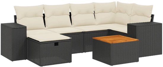 vidaXL-7-delige-Loungeset-met-kussens-poly-rattan-zwart
