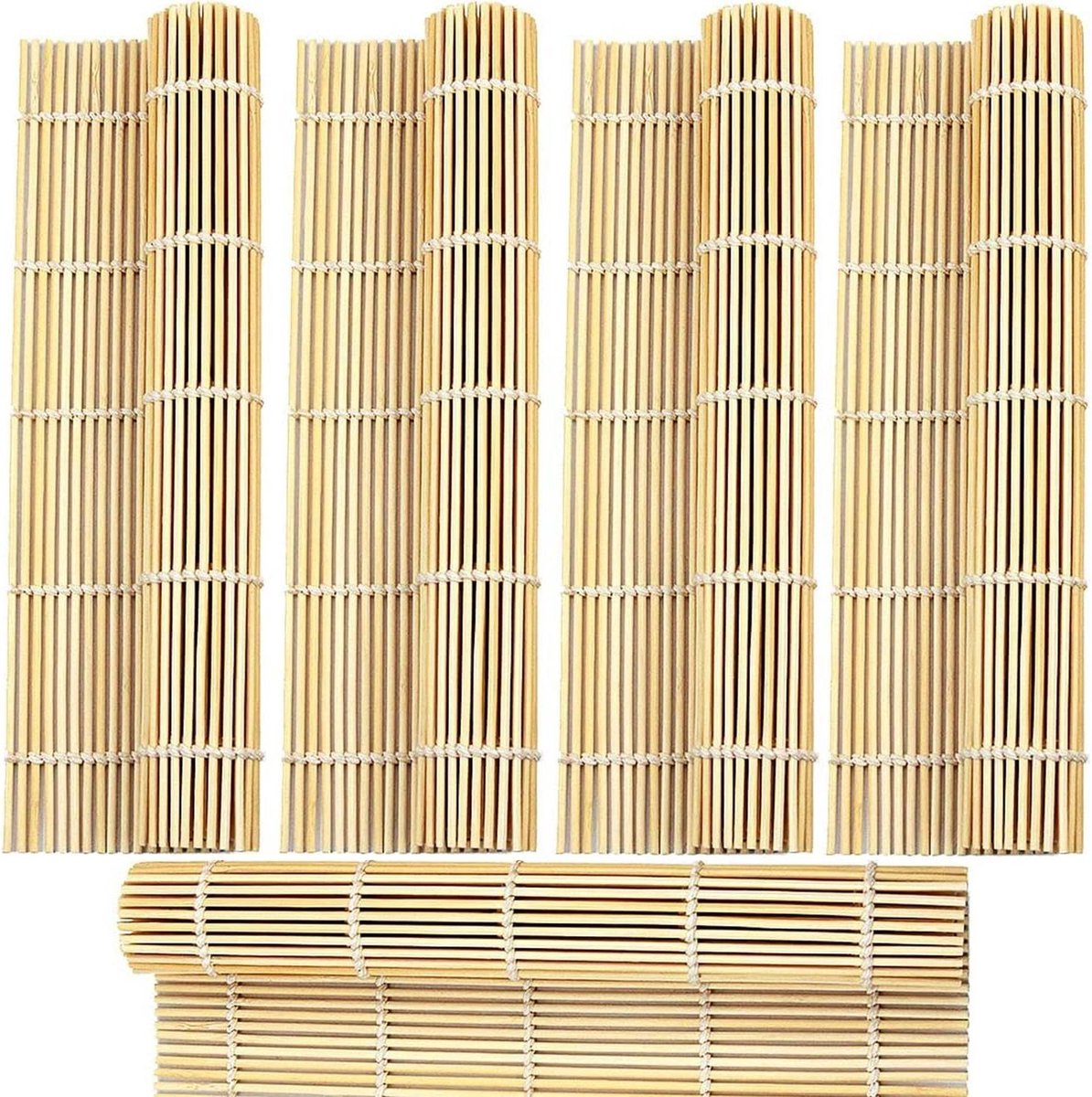 Sushi-rolmatten van bamboe - 5 stuks - milieuvriendelijke beginnersset sushi-kit Bamboematten