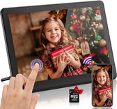 Digitale fotolijst 20 cm (8 inch) met HD IPS-touchscreen en 32 GB geheugen voor foto's en video's - zwart