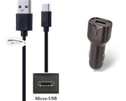 OneOne 2.1A Auto oplader + 0,25m standaard Micro USB kabel. Autolader adapter past op Samsung Galaxy telefoons S1, S2, S3, S3 Mini, S4, S4 Mini, S5 Mini, S5, S6, S6 Edge, S7, S7 Edge, A7 (A710 uit 2016 / A750 uit 2018)