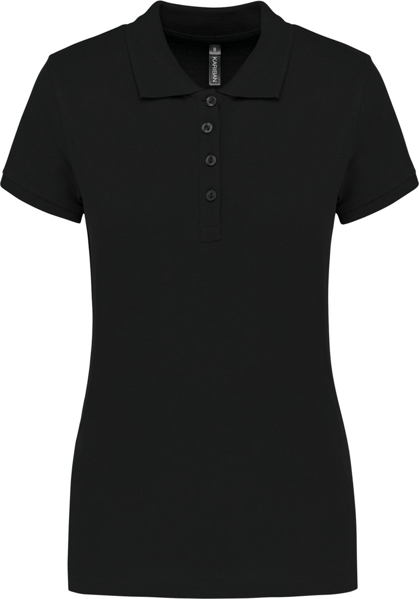 Kariban Piqué-damespolo korte mouwen K255 - Black - S