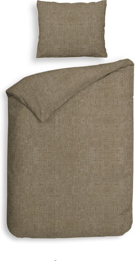 Foto: Heckett lane flanel dekbedovertrek franela simply taupe 140x200 220 cm