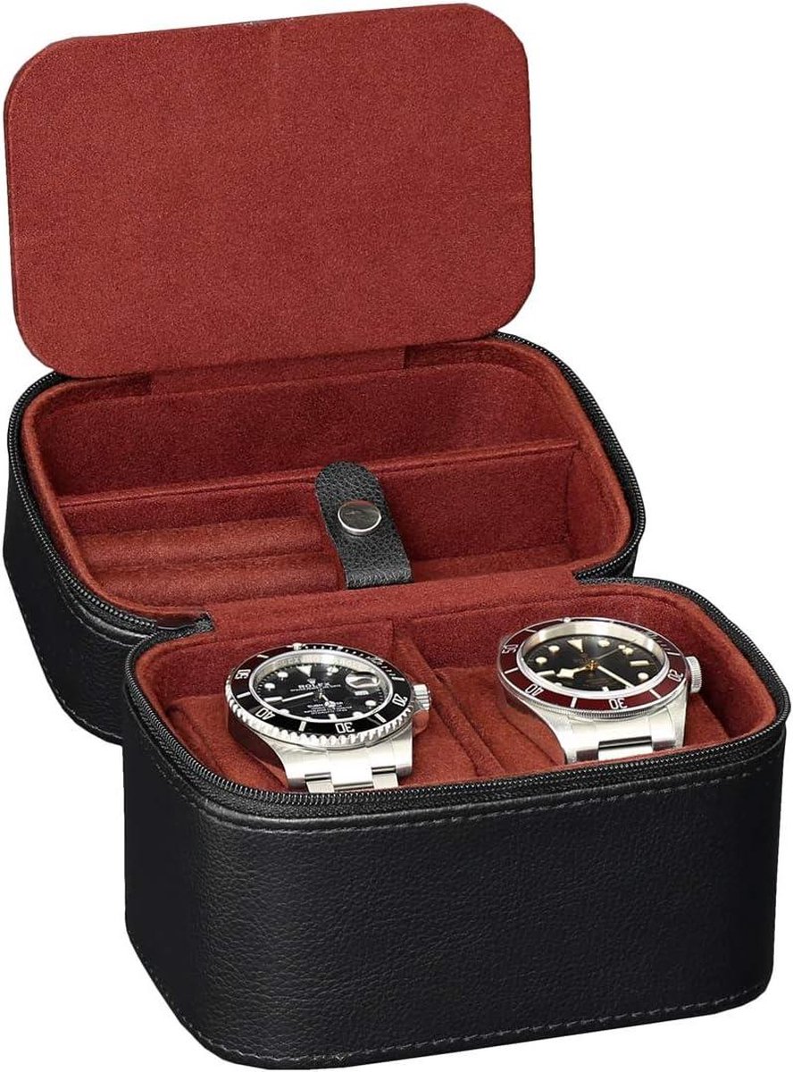Grote Horloge Box voor mannen/vrouwen - 10 Horloges Slots Luxe Sieraden Organizer Houten Horloge Display Case Opslag Glas Top, Afsluitbaar Metalen Lock