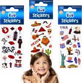 Kleurrijke Stickerset Wereld van Reizen, Stickers voor Kinderen