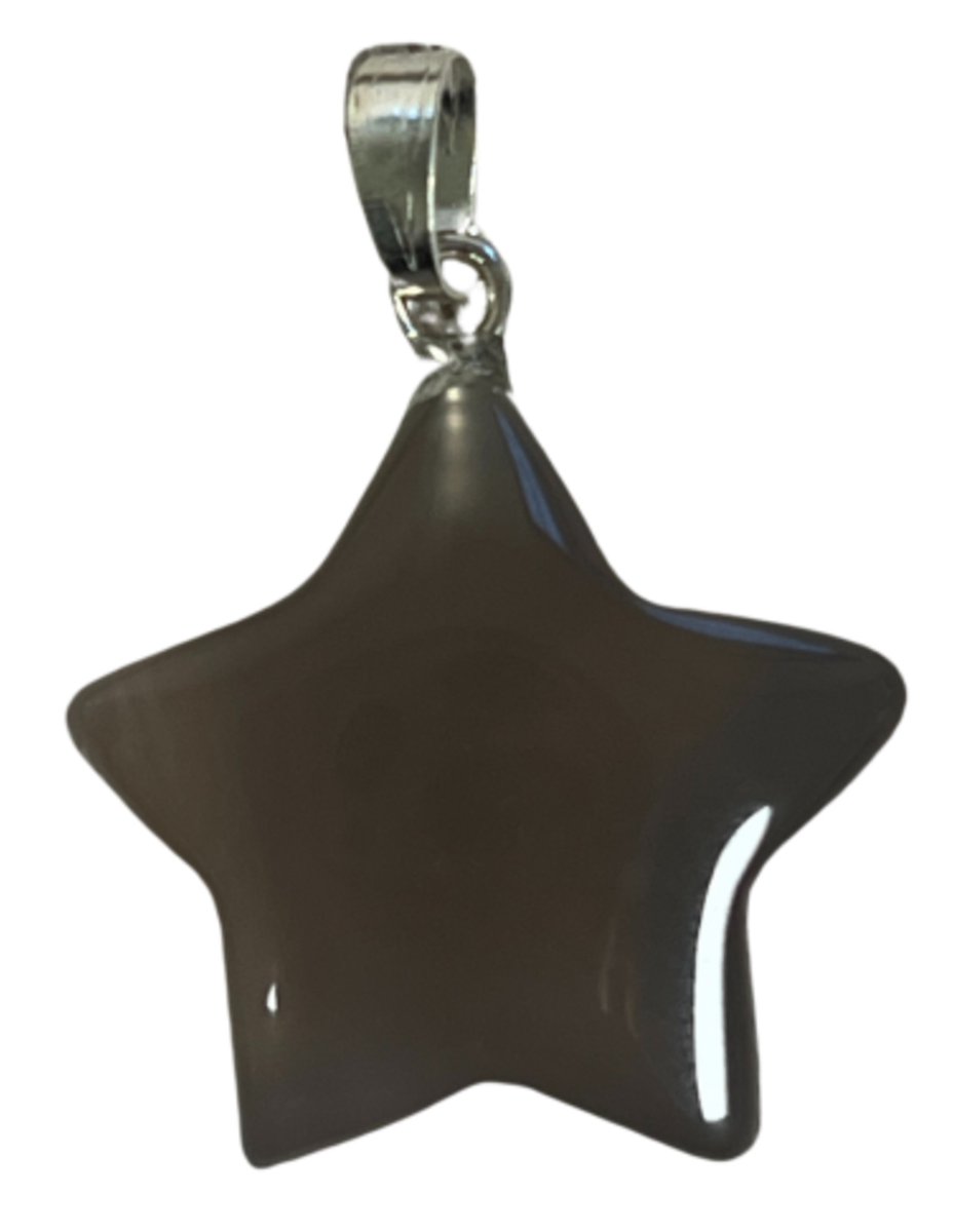 Agaat grijs edelsteen sterhanger 20 mm