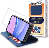 ebestStar - Hoes voor Samsung Galaxy A15, A15 5G, Wallet Etui, Book case hoesje, Donkerblauw + Gehard Glas