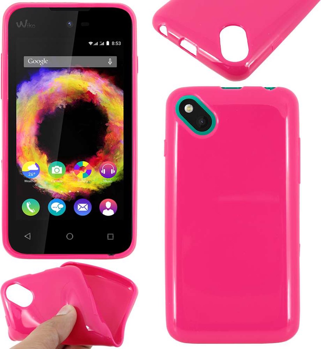 ebestStar - Hoes geschikt voor Wiko Sunny 1 (2016) et Sunset 2 (2015), Beschermhoes Siliconen Schokbestendig, Dun en Flexibel, Roze
