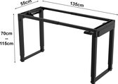 Game bureau zit sta elektrisch tafelframe in hoogte verstelbaar 135x55x70-115 cm zwart pro.tec