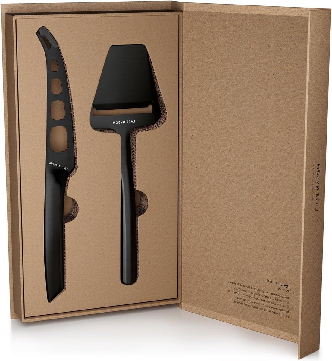 Kaasmes Kaasschaaf Set - Roestvrij Staal - Onyx Black - Luxe Keukenaccessoires Cheese Slicer