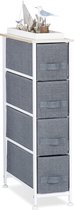 Bol.com Ladekast rek met 4 stoffen manden - Universeel ladenblok grijs - BxD: 76 x 20 x 48 cm aanbieding
