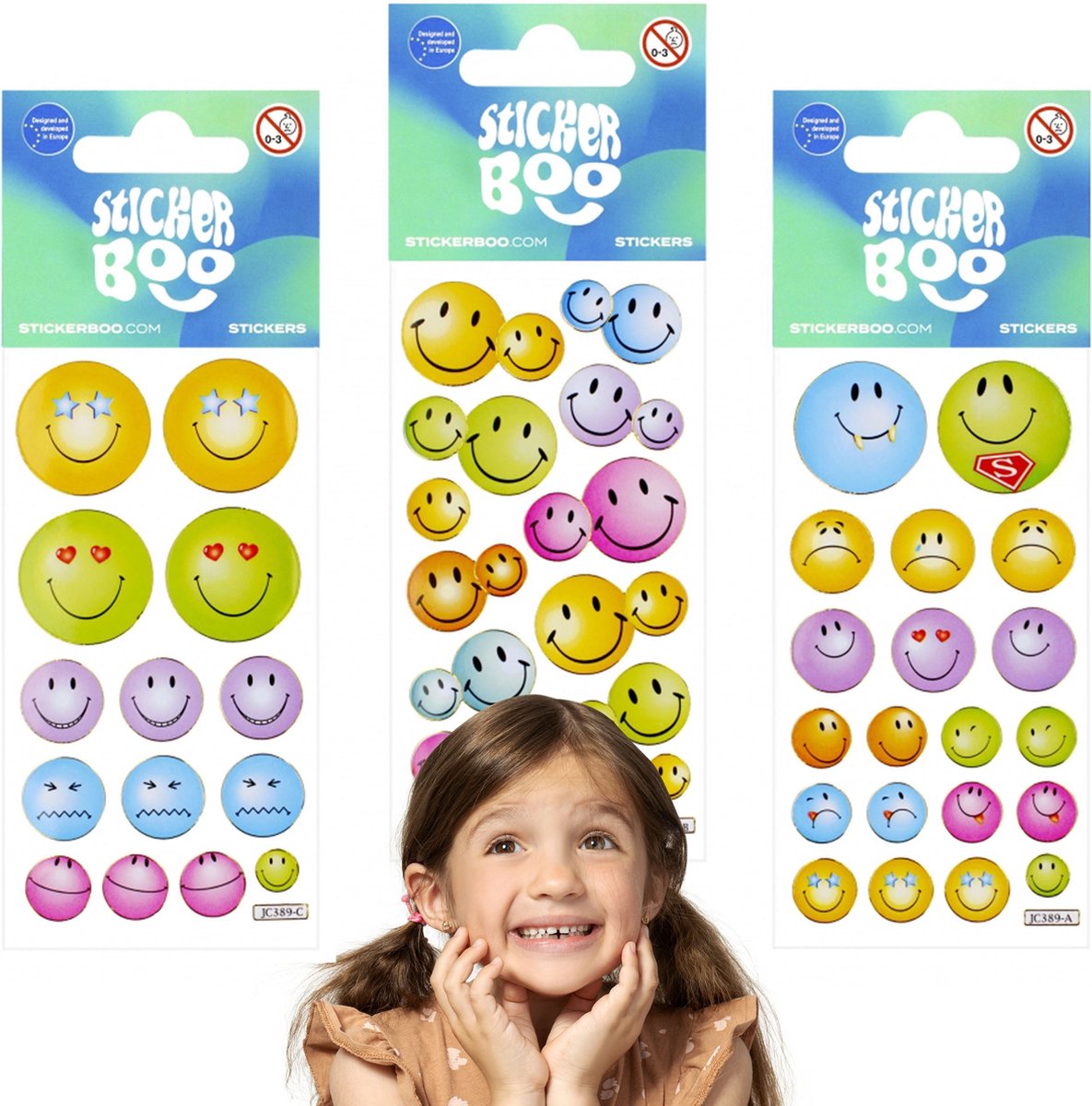 Kleurrijke Emoticonstickerset, Stickers voor Kinderen