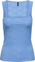 Only Top Onlsmilla Life S/l Square Neck Top 15324684 Azure Blue Dames Maat - XL