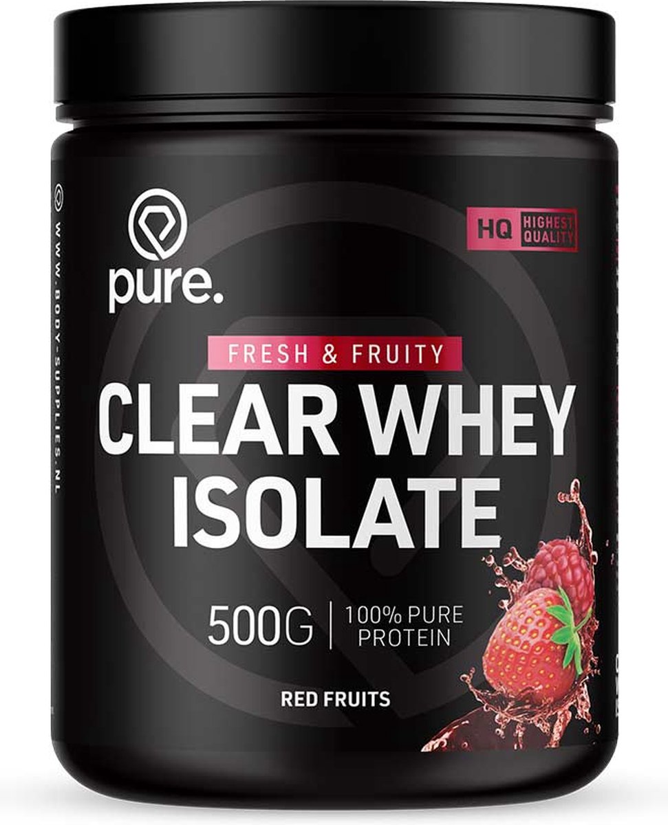 Goedkoopste Pure. Clear Whey Isolate - Eiwit Limonade - Clear Whey Protein - Verfrissende Eiwit poeder - Red Fruits - 20 servings - 500g