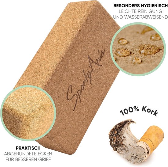 Premium Yoga Block Set van 2 van natuurkurk voor yoga en pilates - antislip en duurzaam van Merkloos — afbeelding 5