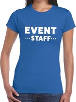 Event staff / personeel tekst t-shirt blauw dames XS