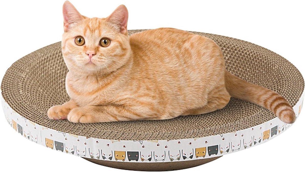2 stuks krabkarton voor katten, ovale ronde lounge-krabplank, kattenkrabschaal, bescherming van meubels, bank, krabkarton voor kattenbed, katten, krabmeubel voor bank, trainingsspeelgoed