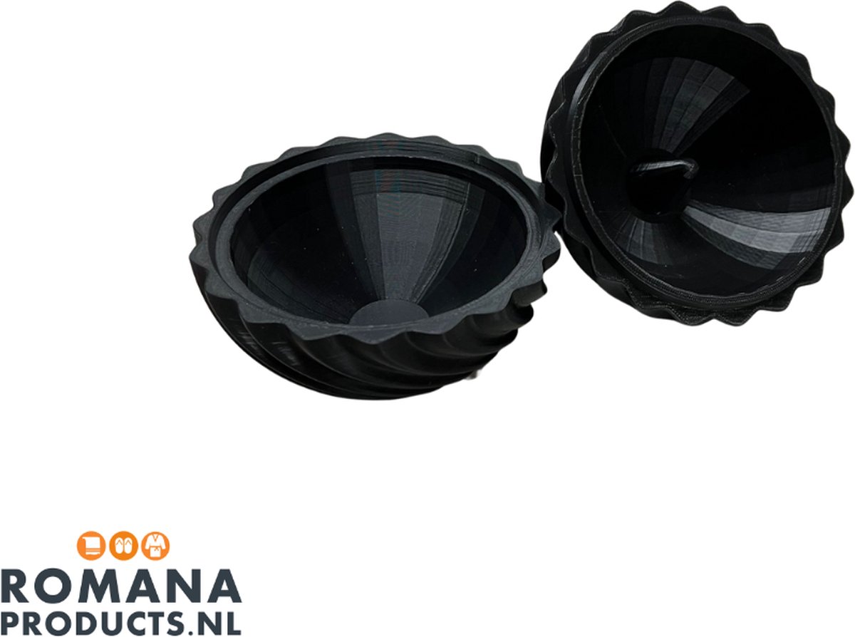 Goedkoopste Romana Products - Sauna IJsbalmaker met Kegel - Infusiebal - Sneeuwbalvorm - Aroma en geur verdamper - Zwarte Accessoire voor Sauna en Wellness