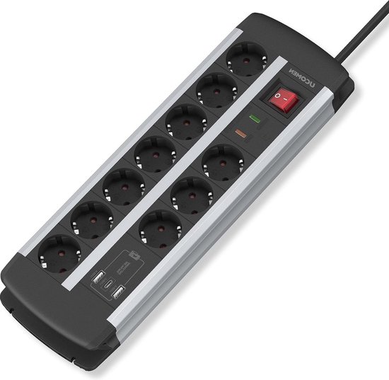 Stekkerdoos met Schakelaar - Verlengsnoer met Schakelaar - Aigi Frutsi - 3680W - 4 Stopcontacten - 1.5 Meter - Wit | Nederland | BES LED
