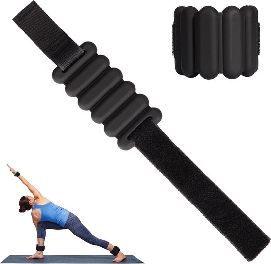 Poids Pour Chevilles Et Poignets En Néoprene - Paire De 1 Lb (0.45 Kg) - Ajustables, Bleu/noir - Idéal Fitness Et Rééducation