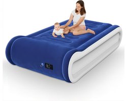 Luchtbed met ingebouwde pomp voor 1 persoon - zelfopblazend - draagbaar - luchtbed met hoofdkussen - elektrische pomp - camping reizen - binnen Luchtbed met ingebouwde pomp
