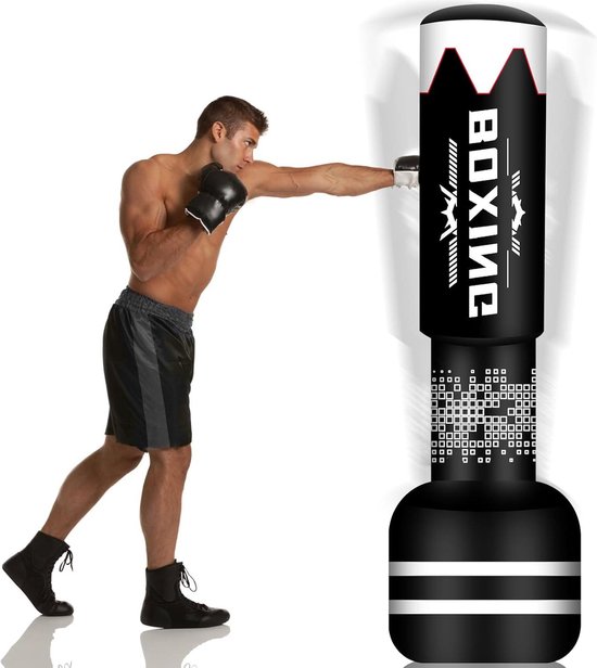 NZQXJXZ Upgrade Design Bokszak voor Volwassenen - 70 Zware Vrijstaande Bokszak - Boksen Bokszak Opblaasbare Kickboks Tas voor Training MMA Muay Thai (Dumbbell Triple Play