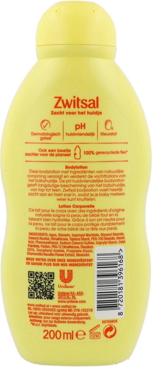 Zwitsal Bodylotion - Baby - met ingrediënten van natuurlijke oorsprong zonder kleurstof - 200 ml van Zwitsal — afbeelding 5