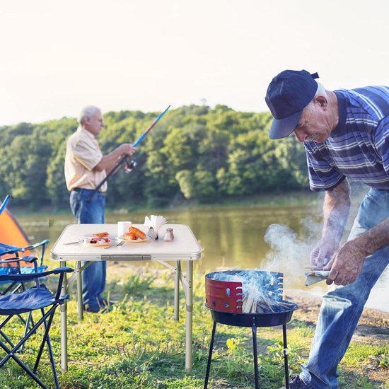Table De Camping Table Pliante De Camping TecTake – Aluminium Léger, Plateau Plastique – Pour Jardin, BBQ, Pique-nique – Portable Table Pliable Barbecue