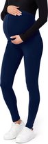 Be Mammy BE-Leggings-02 Dames Zwangerschapsleggings - Lang - Viscose - Elasthan - Marineblauw - L