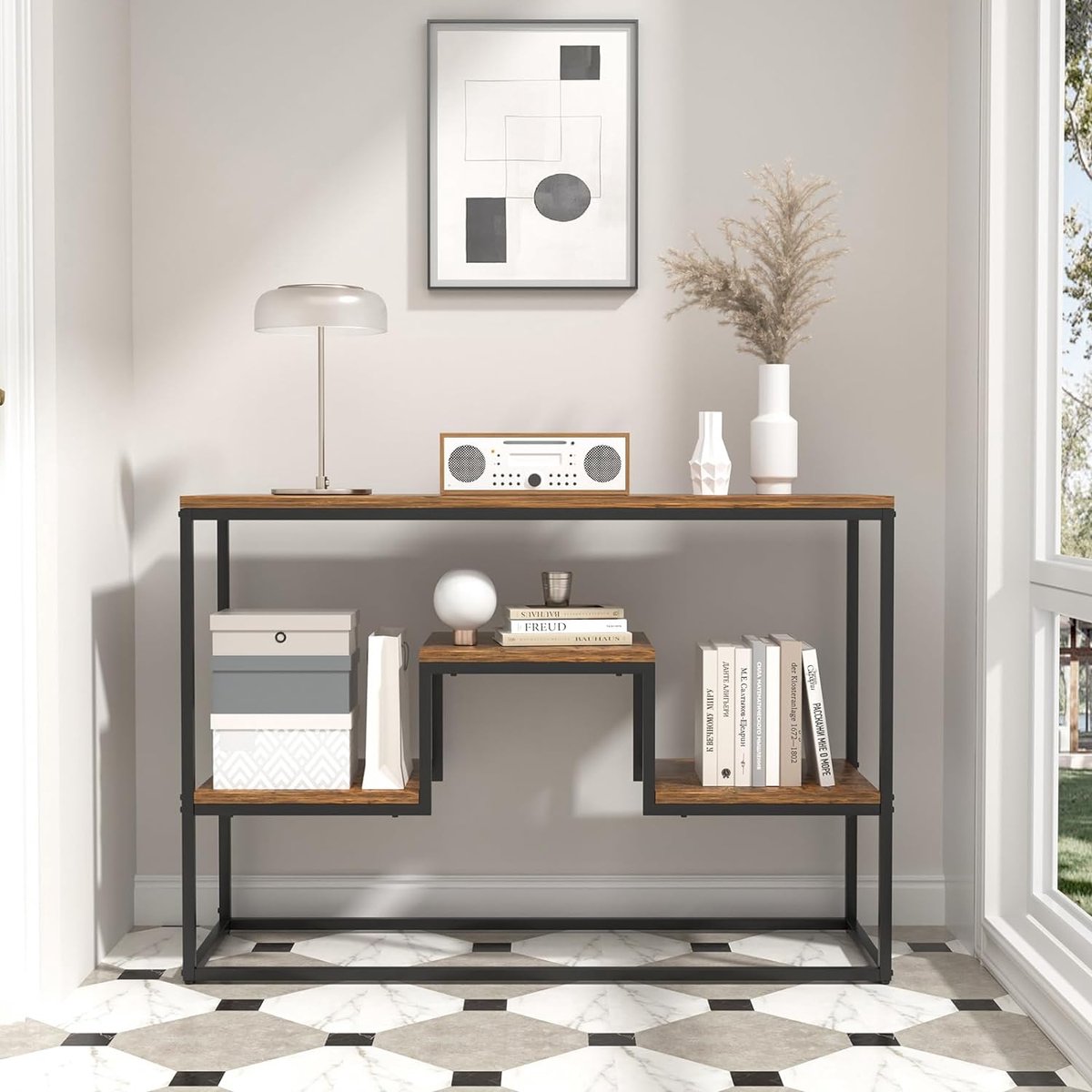 KOMFOTTEU Bamboo TV Cabinet, TV Cabinet up to 65