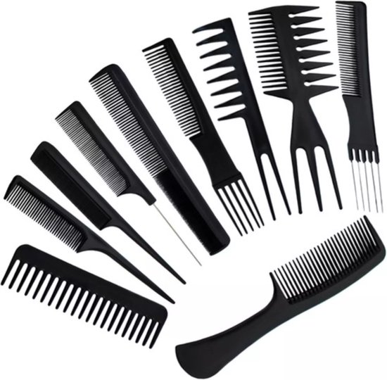 Soulima Professionele Kapperskammen - Set van 10 Stuks
