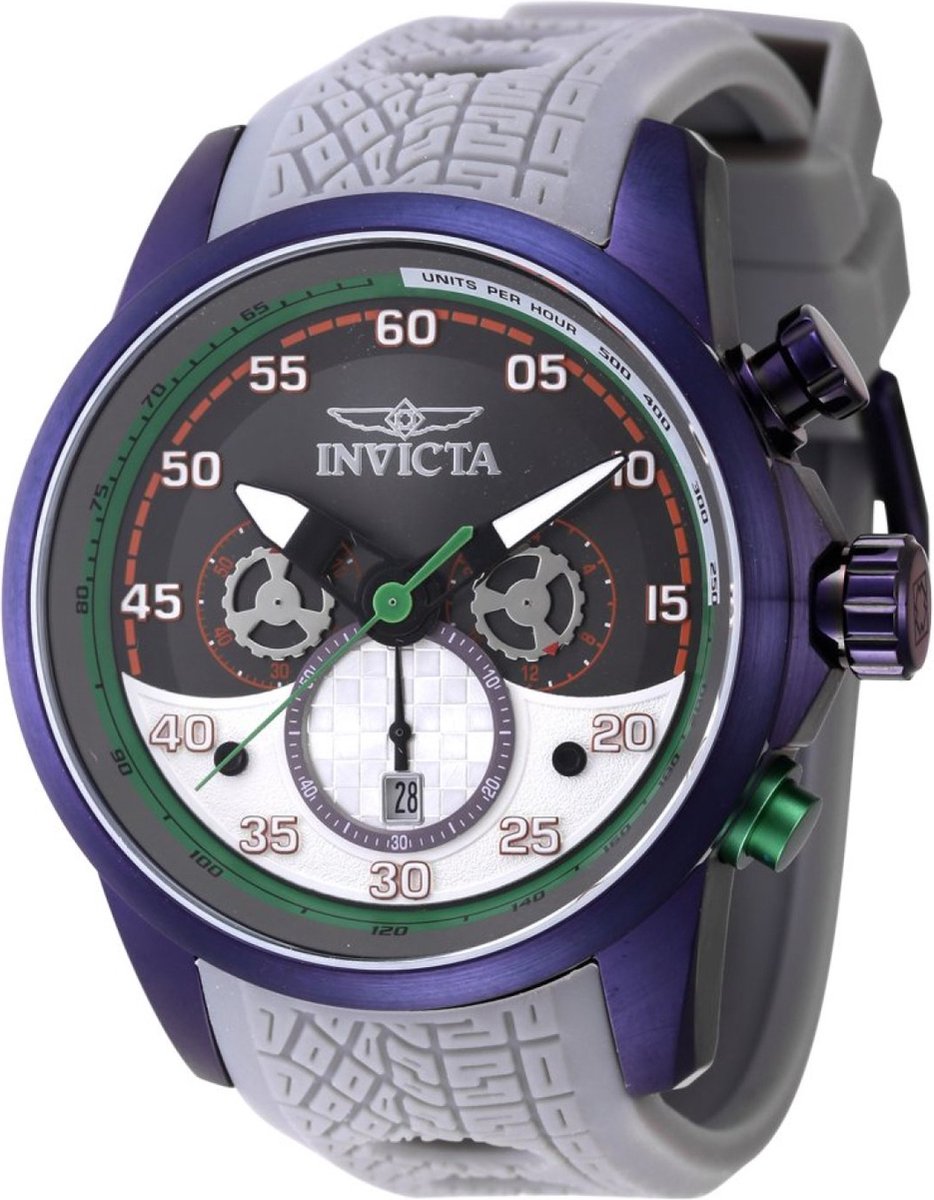 Invicta S1 Rally 45583 Heren Horloge - Waterdicht - Analoog - Quartz Uurwerk - Roestvrij Staal met grijze Wijzerplaat - 47mm
