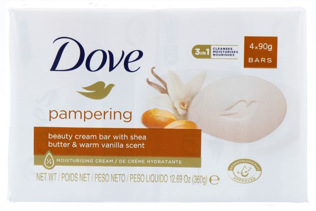 Lot De 6 Savons Crème Dove Au Beurre De Karité Et Vanille - 90g Chacun, Hydratants, Made In Germany